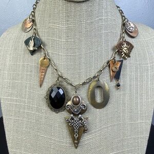 Handmade Necklace Antiqued Brasstone Boho 16.5" to 22"